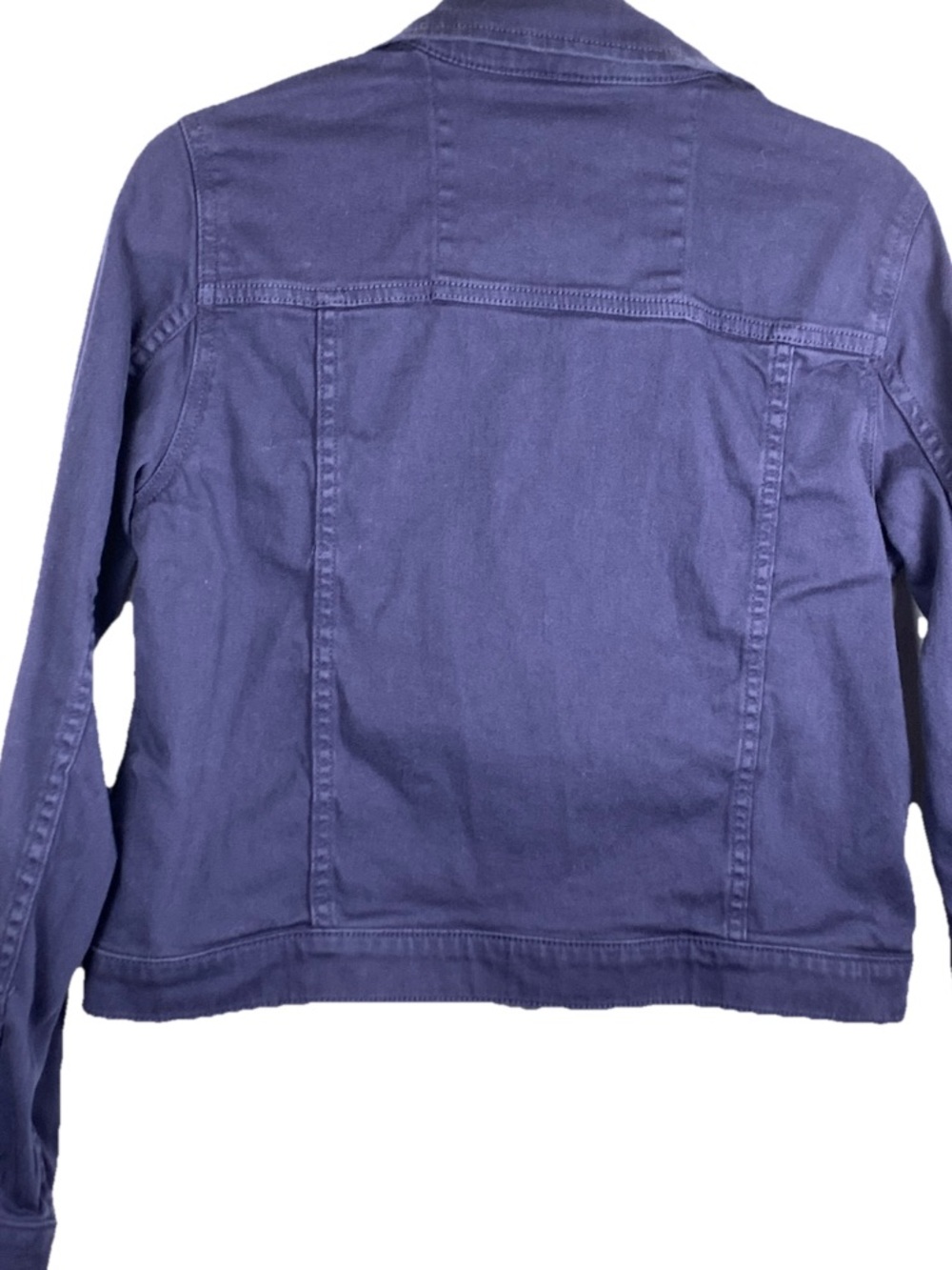 Michael Kors Denim Jacket Womens M Blue Stretch Trucker Gold Buttons Cotton - Picture 3 of 16
